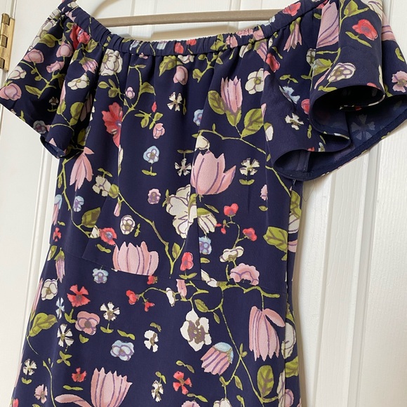 Rebecca Taylor silk floral off shoulder dress med - Picture 8 of 12